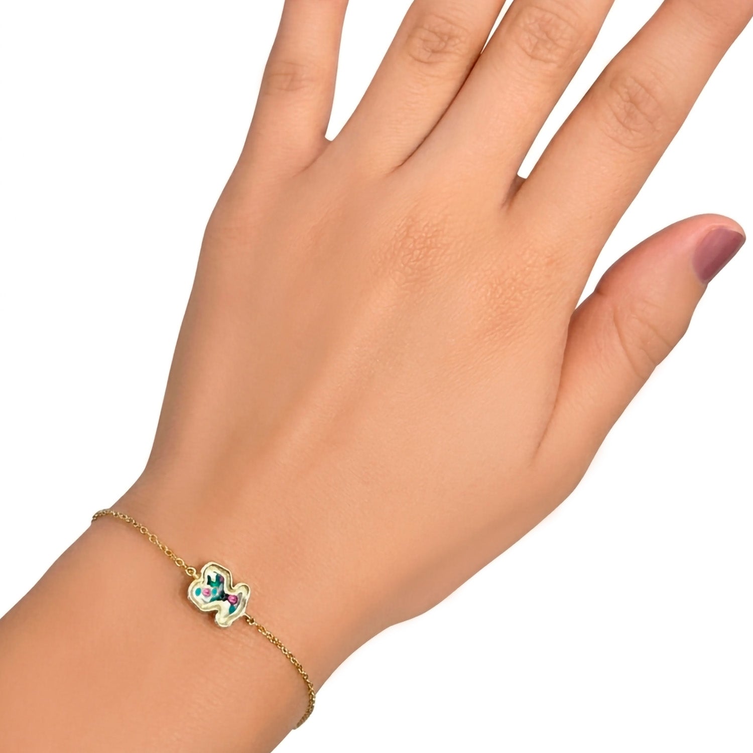 Pulsera Osos 1:1 Ajustable con Dije de Oso con Cristales, Baño de Oro 18 k