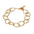 Pulsera Pan 1:1 Eslabones de Linea Plata .925 con Baño de Oro 18 k