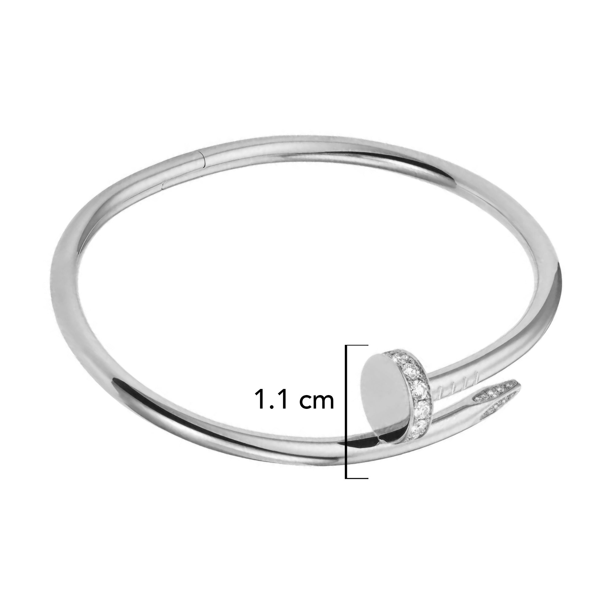 Brazalete Cartier 1:1 Clavo con Circonias, Plata .925 con Baño de Rodio