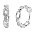 Arracada Huggies Eslabones con Circonias Plata .925