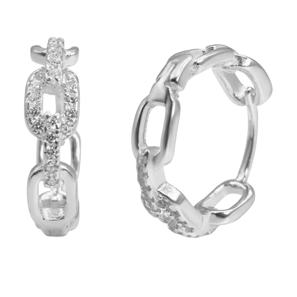 Huggies Eslabones con Circonias Plata .925