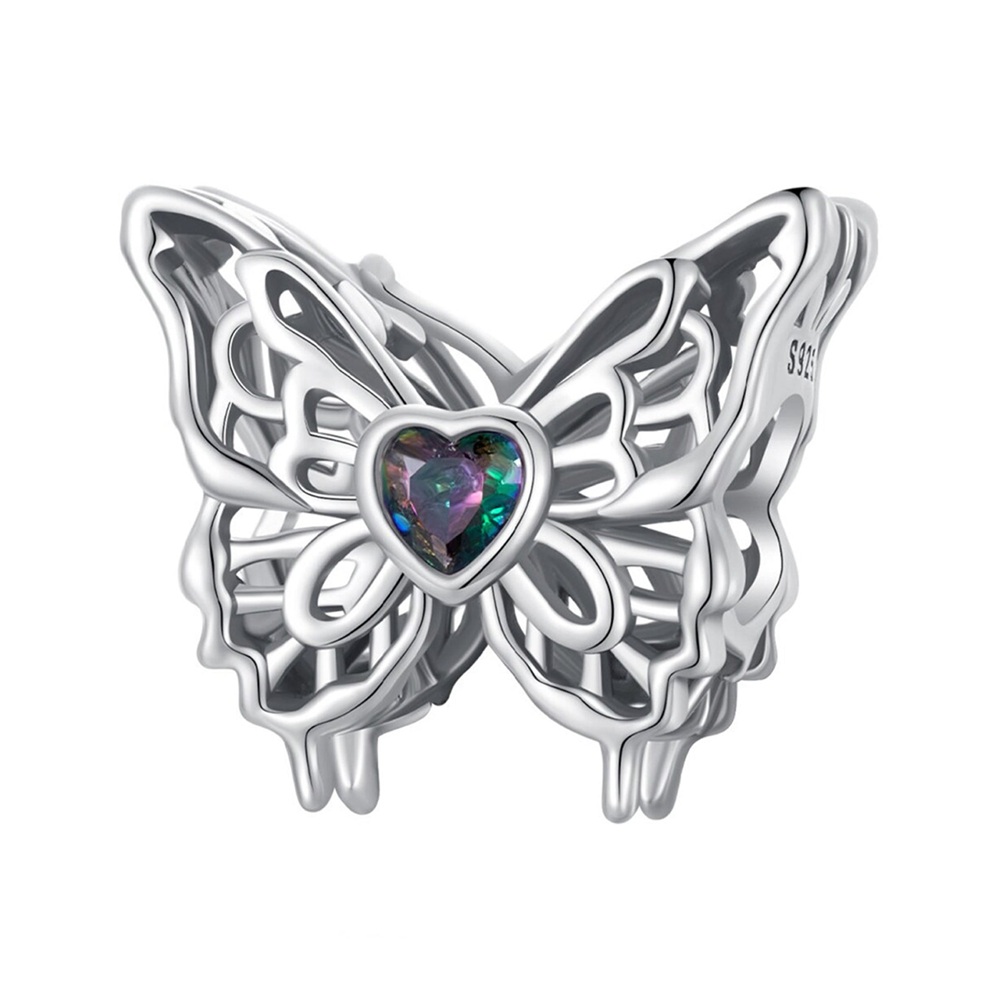 Charm Inspirado Pan 1:1 Silueta Mariposa Plata .925