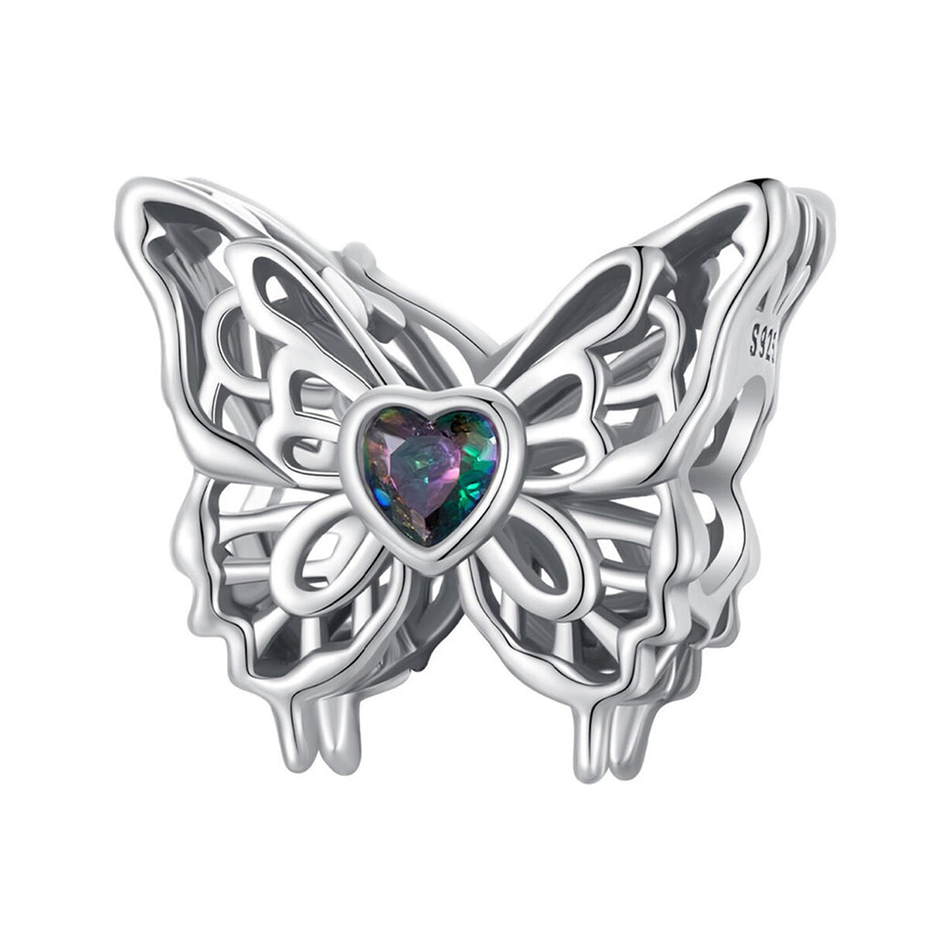 Charm Inspirado Pan 1:1 Silueta Mariposa Plata .925