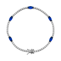 Pulsera Circonia Azul con Circonias Plata .925