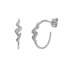 Arracada Zigzag con Circonias Plata .925 con Baño de Rodio