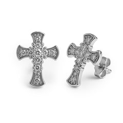 Broquel Cruz Grande con Circonias Plata .925 con Rodio