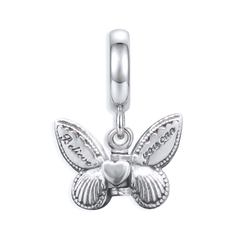 Charm Inspirado Pan 1:1 Mariposa Esmaltada Plata .925