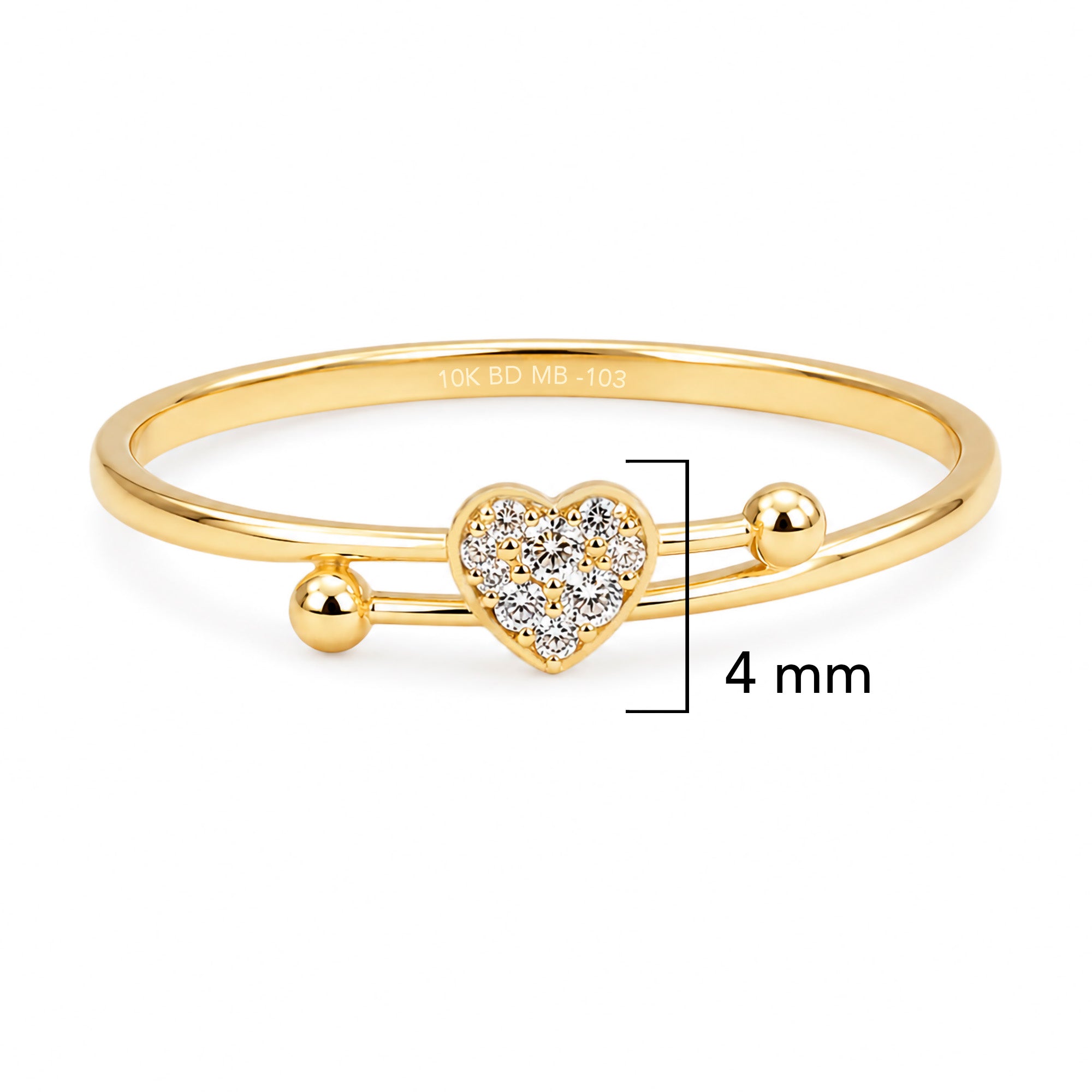 Anillo Corazon con Mircro Circonias Oro 10K