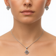 Juego Nudo de Bruja con Circonias Plata .925