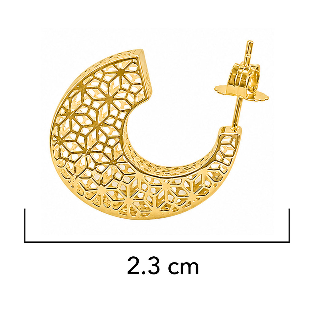 Arracada Filigrana Floral Colección Esencia Plata .925 con Baño de Oro 18K
