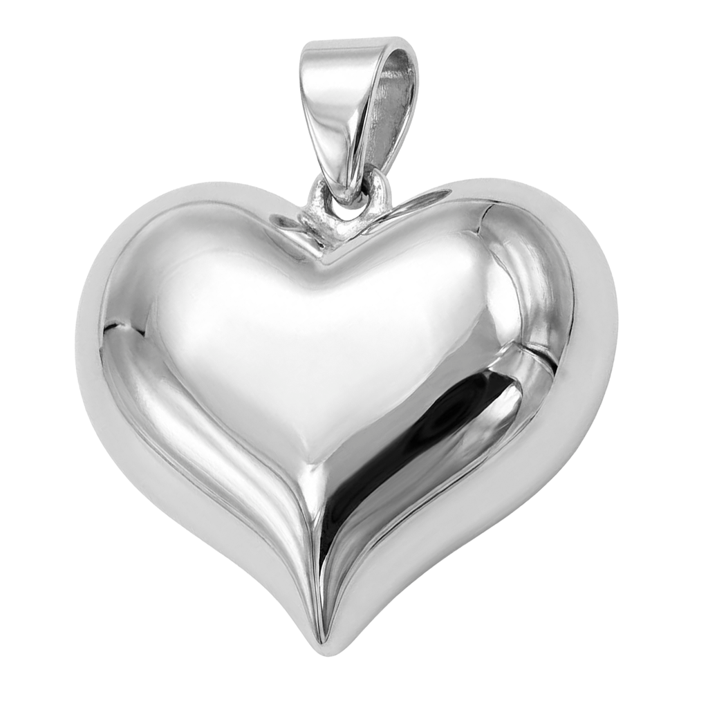Dije de Corazón Bombeado 3.5cm Plata .925