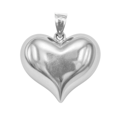 Dije de Corazón Bombeado 3.5cm Plata .925