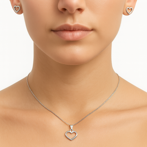 Set corazón Plata .925