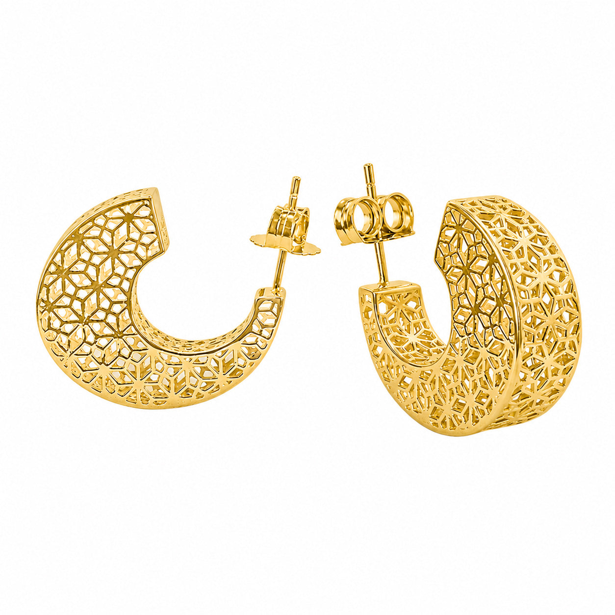 Arracada Filigrana Floral Colección Esencia Plata .925 con Baño de Oro 18K