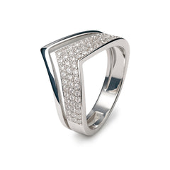 Anillo Estilo Corona con Micro Circonias Plata .925 con Rodio