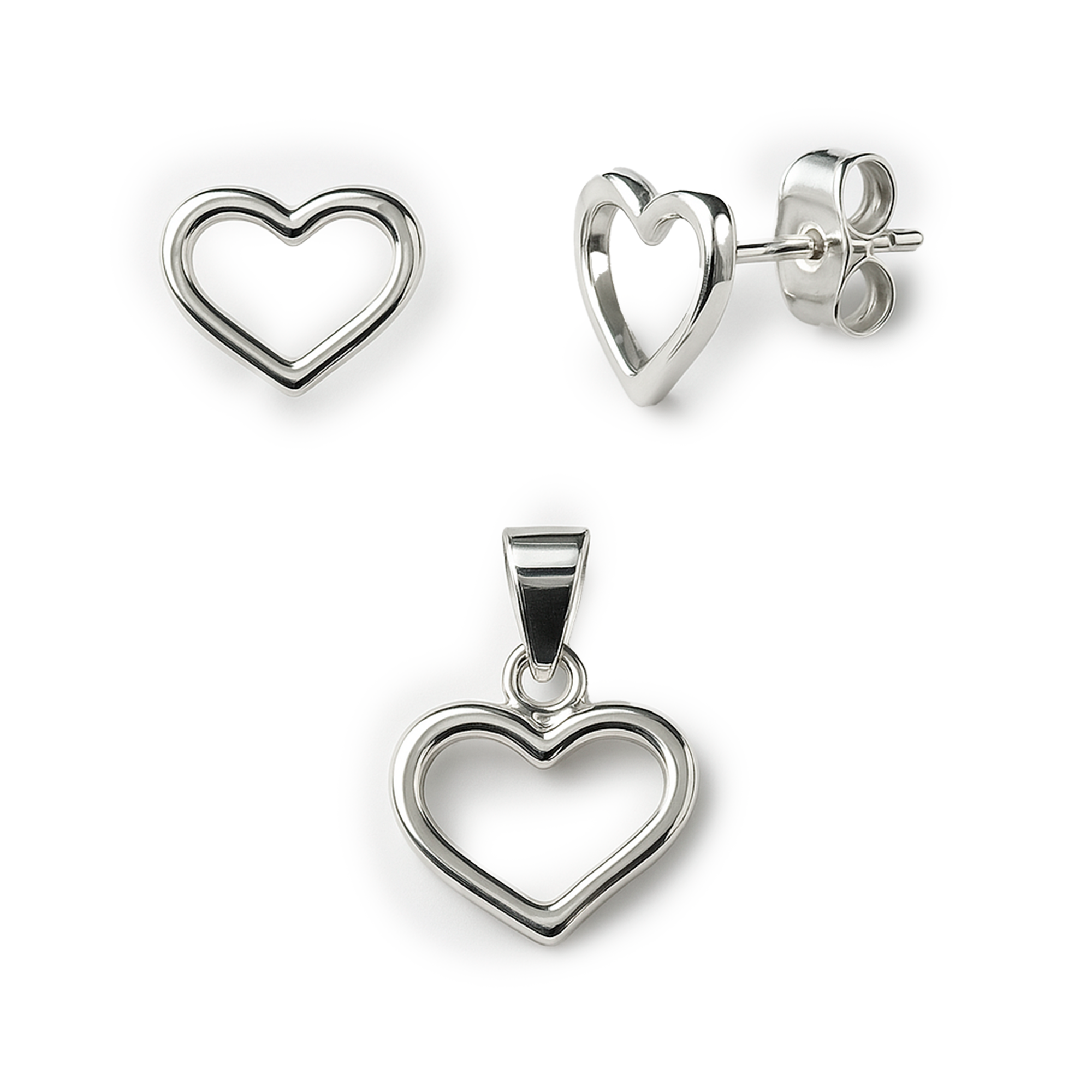 Set corazón Plata .925