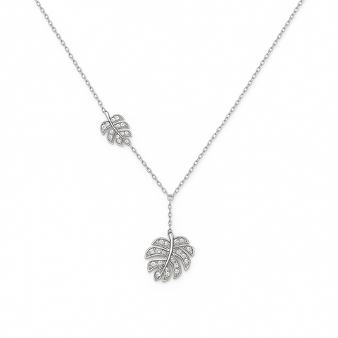 COLLAR HOJA PLATA .925