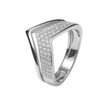 Anillo Estilo Corona con Micro Circonias Plata .925 con Baño de Rodio