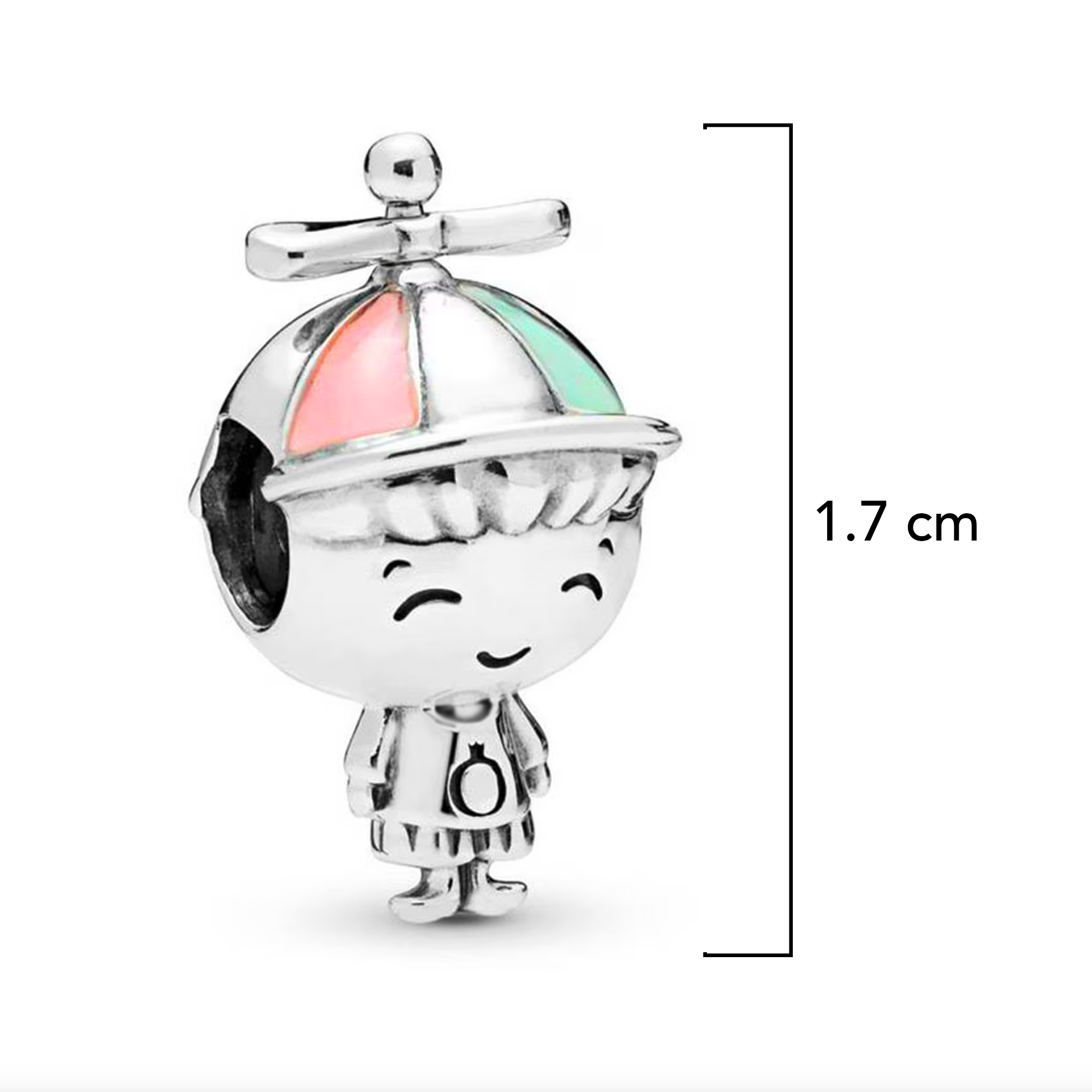 Charm Inspirado Pan 1:1 Niño con Sombrero Plata .925