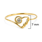 Anillo Corazon Trenzado con Circonia Oro 10K