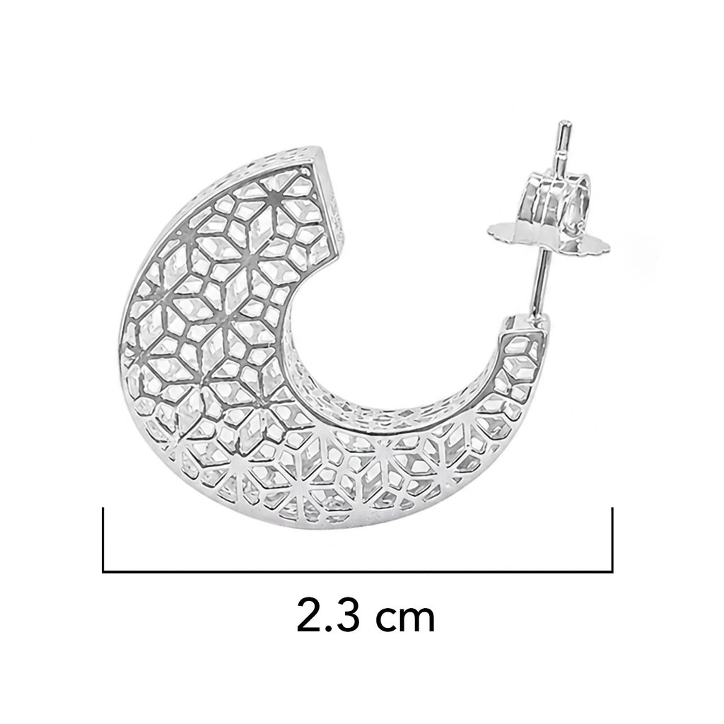 Arracada Filigrana Floral Coleccion Esencia Plata .925 con Baño de Rodio