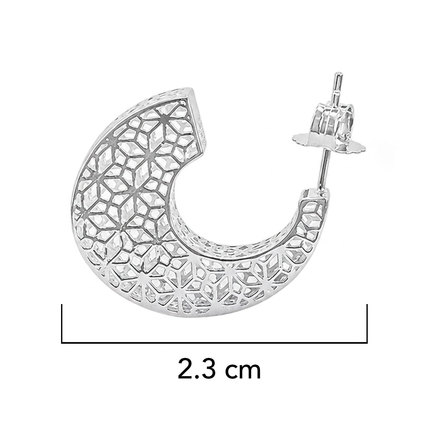 Arracada Filigrana Floral Coleccion Esencia Plata .925 con Baño de Rodio