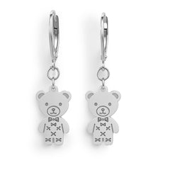 Arete Mediano de Oso Liso Plata .925