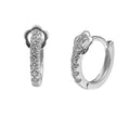 Arracada Huggies Flor Chica con Micro Circonias Plata .925
