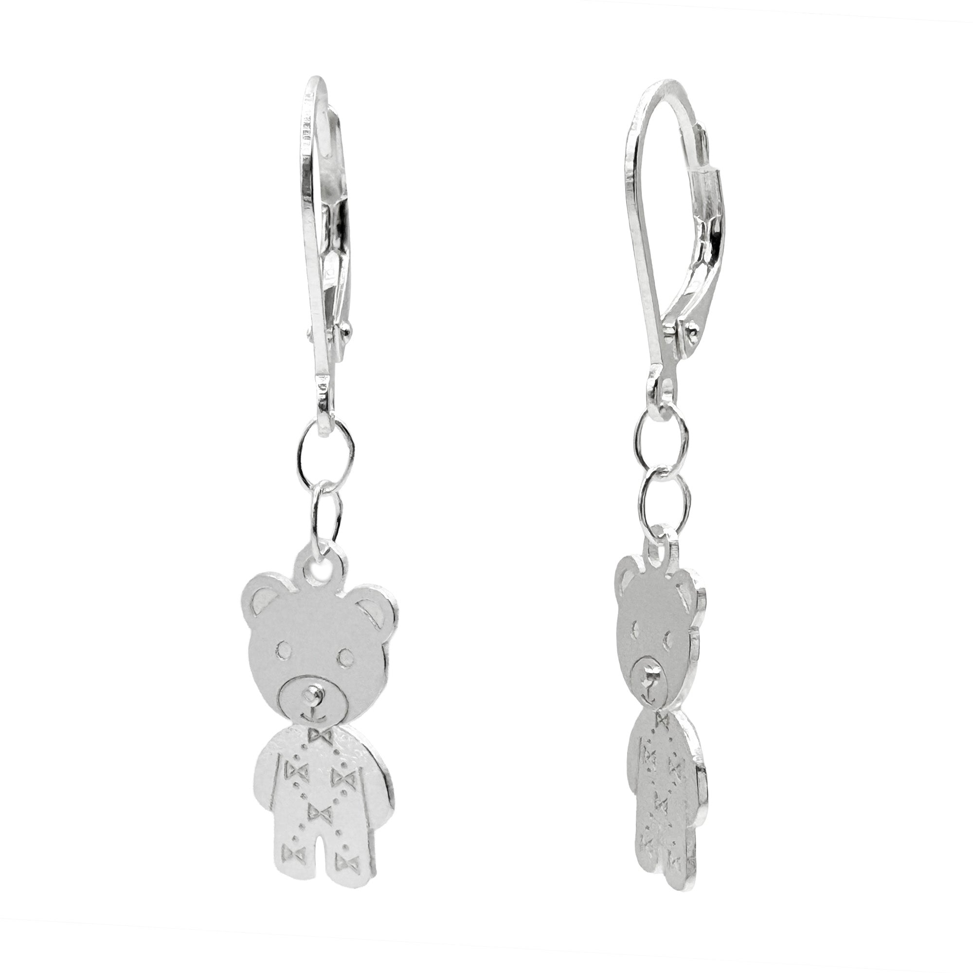 Arete Mediano de Oso Liso Plata .925