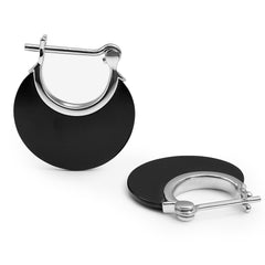 Arracada Media Luna Lisa con Piedra Natural de 2cm Plata .925