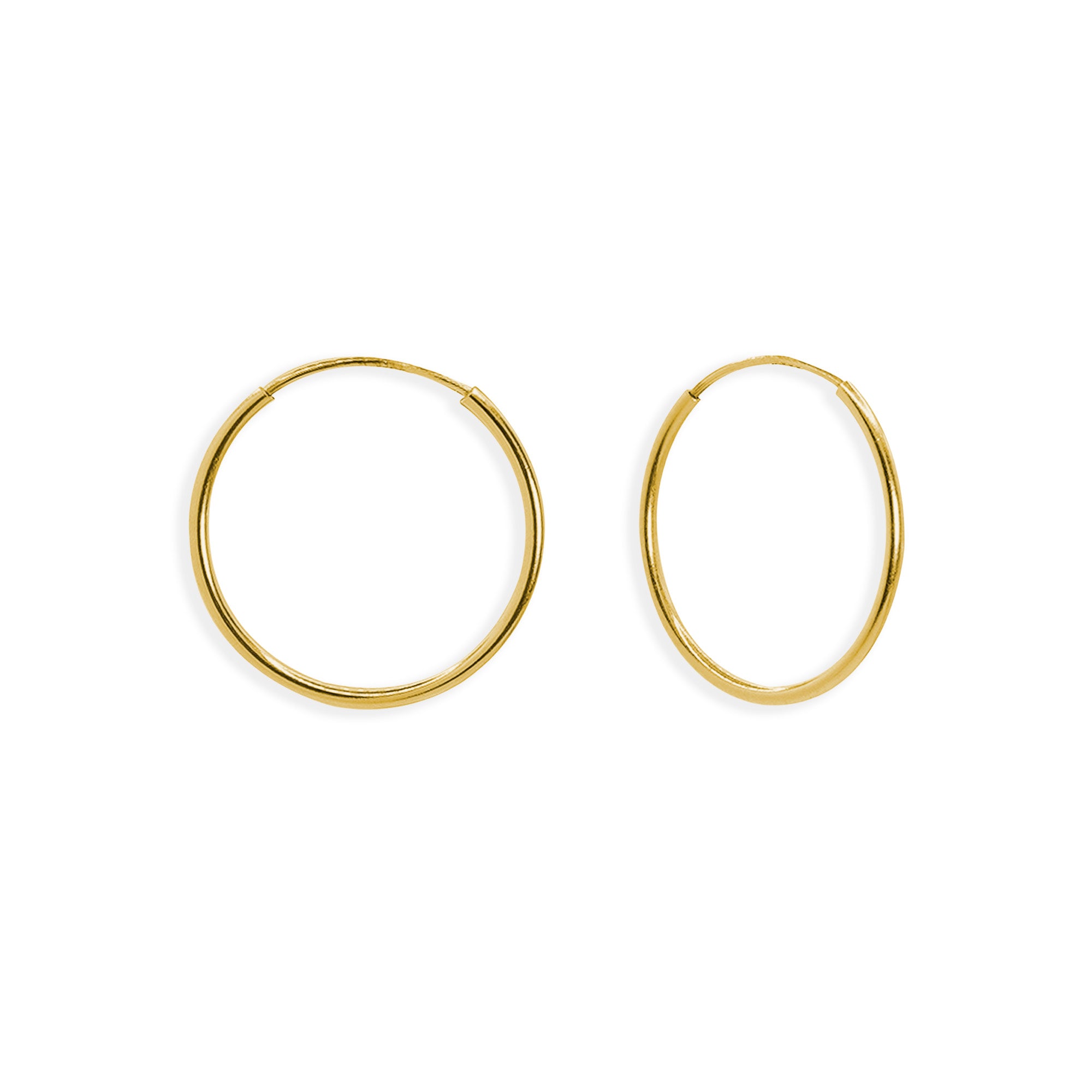 Arracada de Tubo Liso 1cm Oro 10K