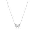 Collar Mariposa con Micro Circonias Plata .925 con Baño de Rodio