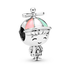 Charm Inspirado Pan 1:1 Niño con Sombrero Plata .925