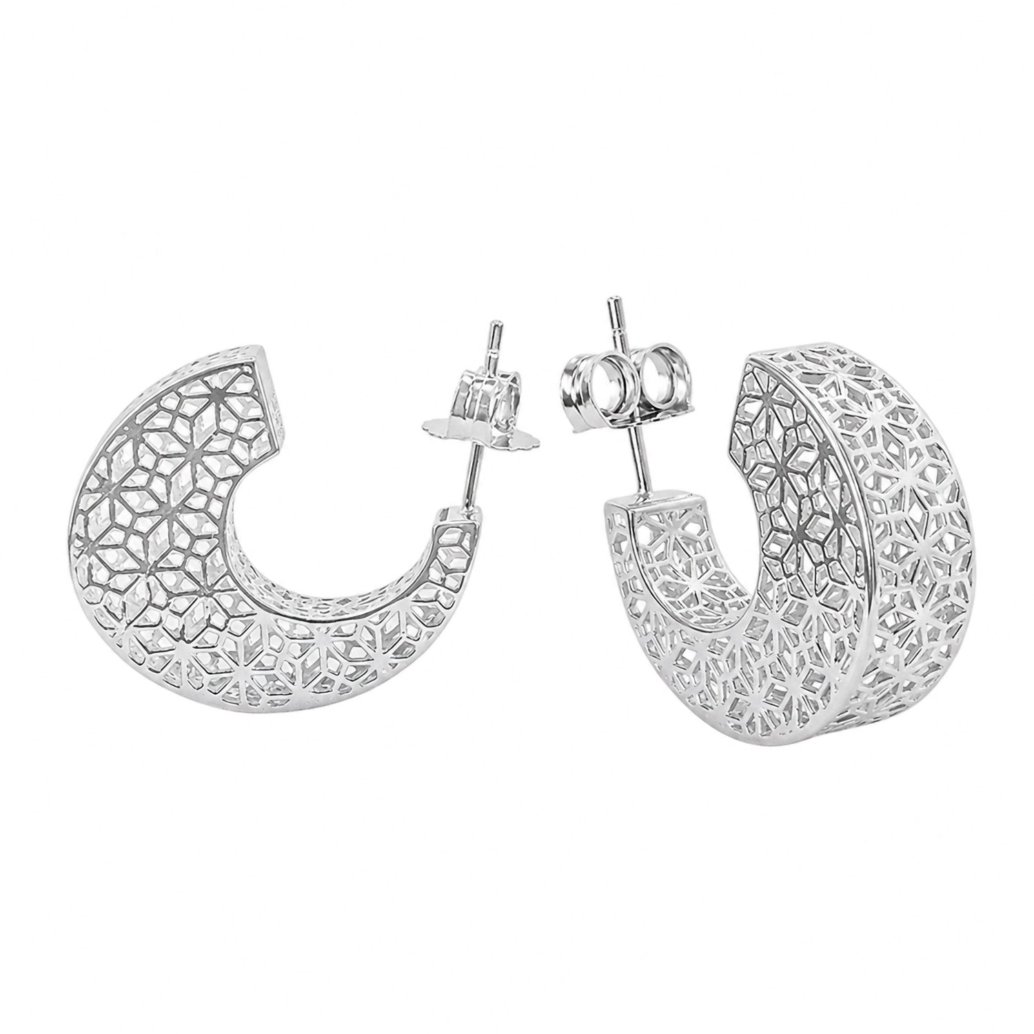 Arracada Filigrana Floral Coleccion Esencia Plata .925 con Baño de Rodio