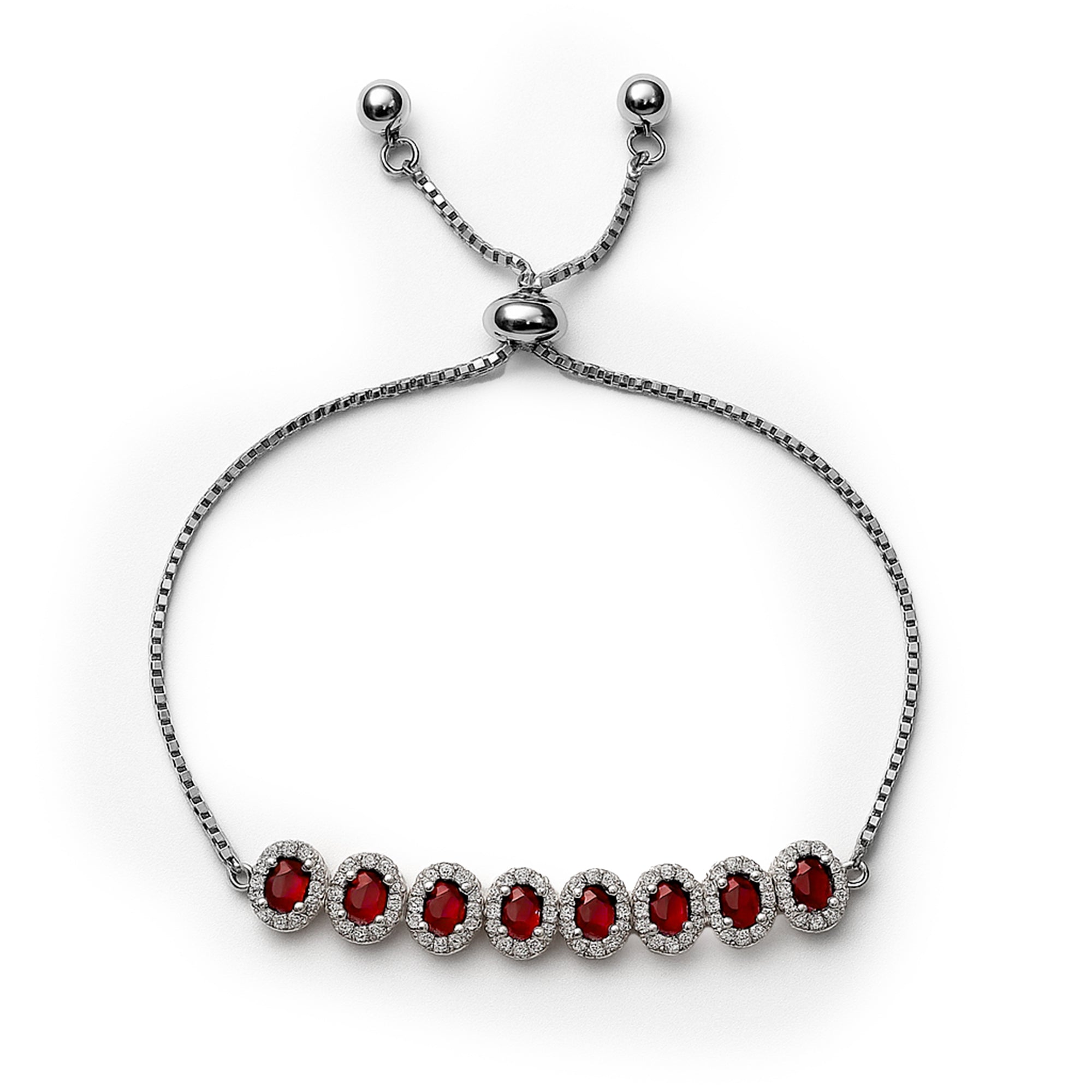 Pulsera Ajustable con Circonias y Micro Circonias Plata .925 con Rodio