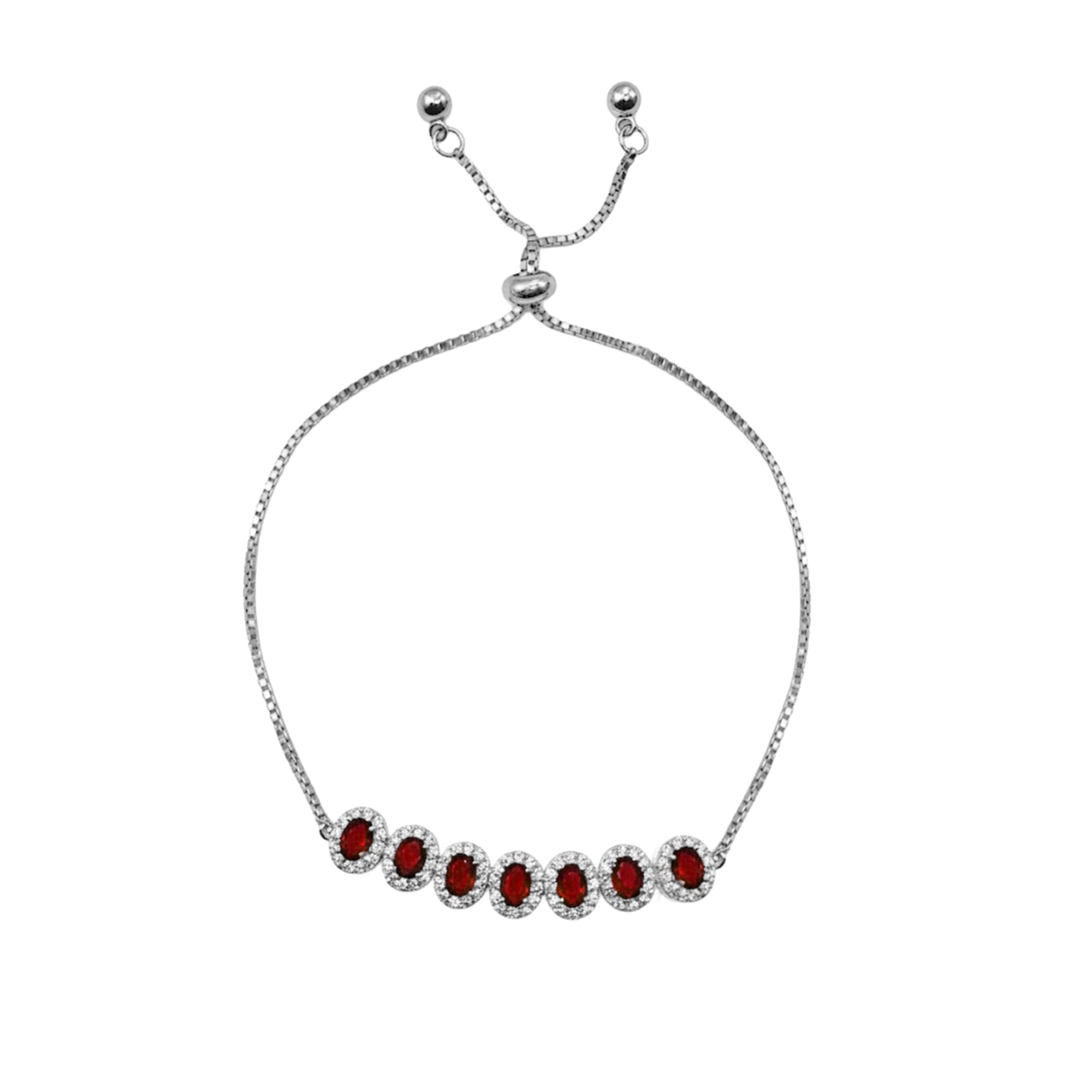 Pulsera Ajustable con Circonias y Micro Circonias Plata .925 con Baño de Rodio