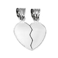 Dije Duo Corazón Partido Liso Plata .925