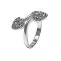 Anillo Marquesita Hojas Plata .925