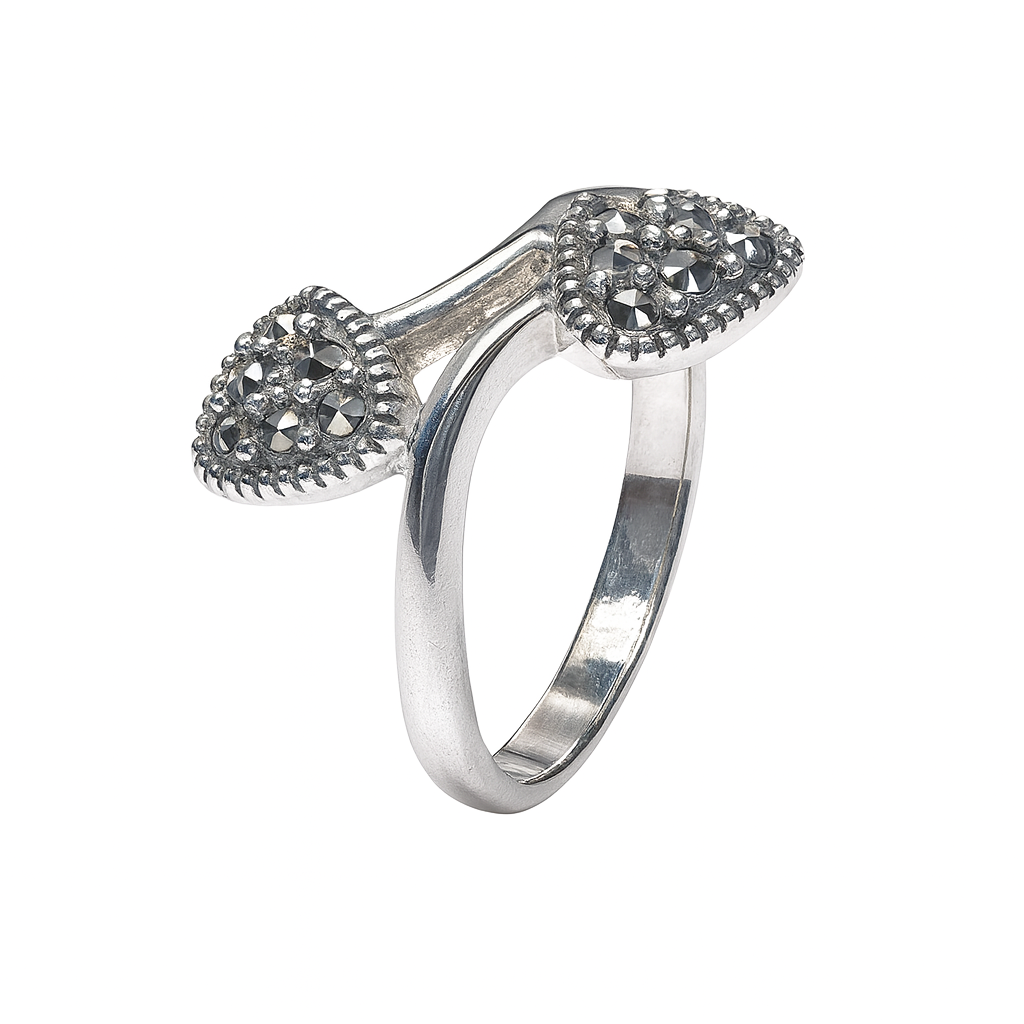 Anillo Marquesita Hojas Plata .925