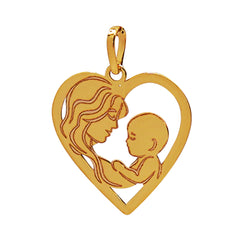Dije Maxi Corazon Mamá con Bebé Oro 14K