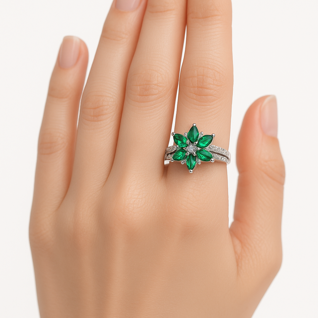 Anillo flor Plata .925