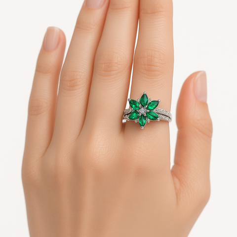 Anillo flor Plata .925