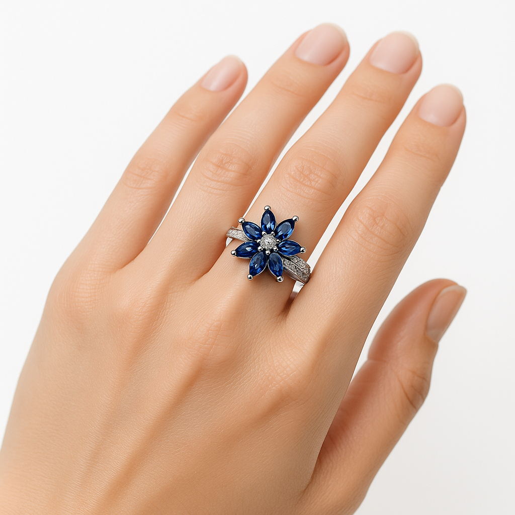 Anillo flor Plata .925