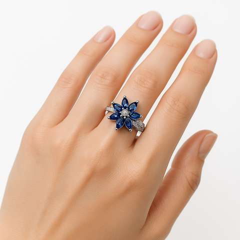 Anillo flor Plata .925