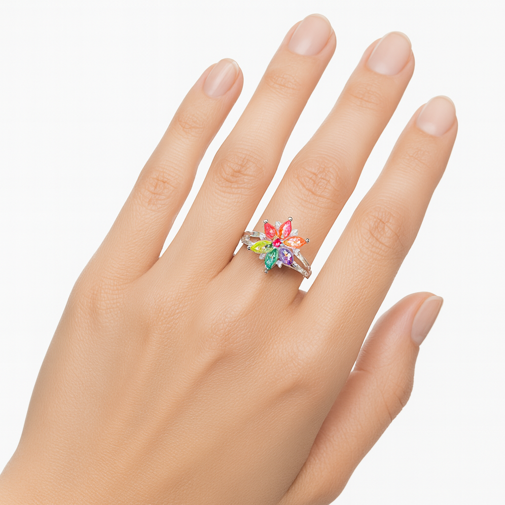 Anillo flor Plata .925