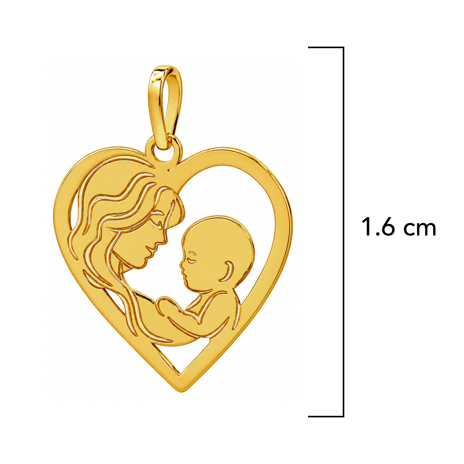 Dije Corazon Mamá con Bebé Oro 14K
