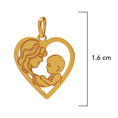 Dije Corazon Mamá con Bebé Oro 14K