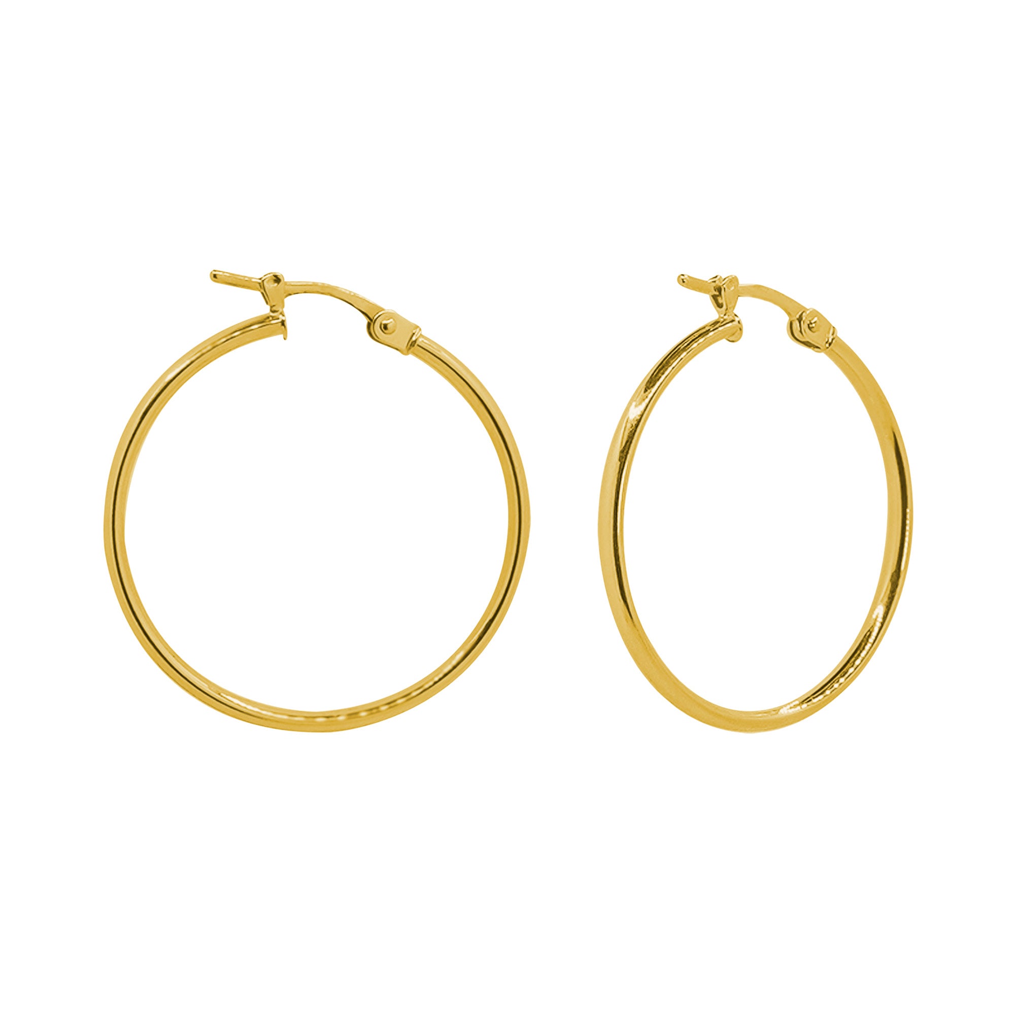 Arracada de Tubo Liso 3cm Oro 10K