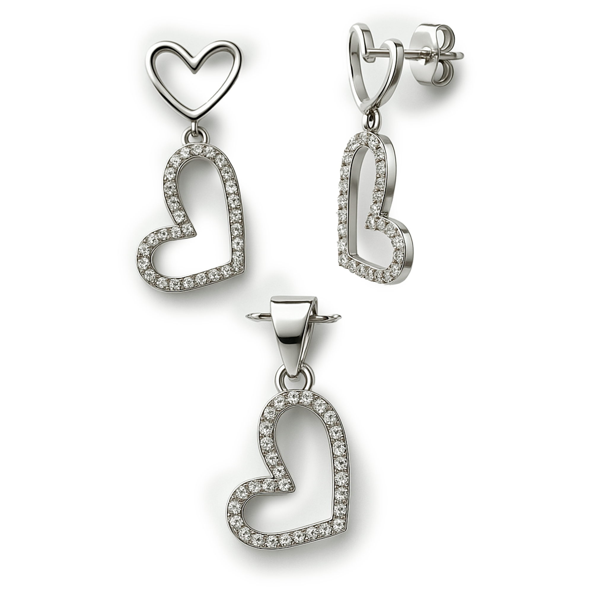 Set corazón Plata .925