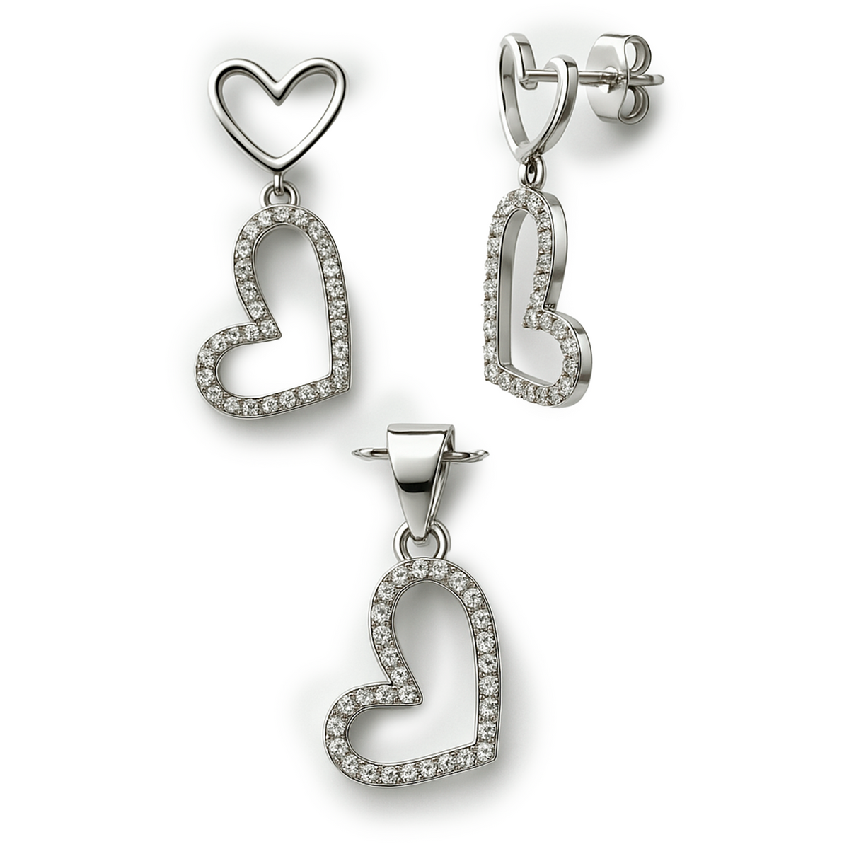 Set corazón Plata .925